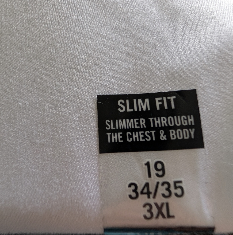 NWT Calvin Klein Men’s White Dress Shirt | Slim Fit | Wrinkle-Free | Size 19 - Picture 5 of 5